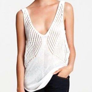 HELMUT LANG CROTCHET TANK SIZE M WHITE